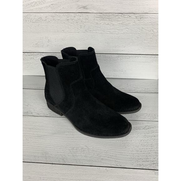 BORN Women's Size 7 M Black Bresson Suede Leather Slip On Booties Boots Shoes - Picture 11 of 14
